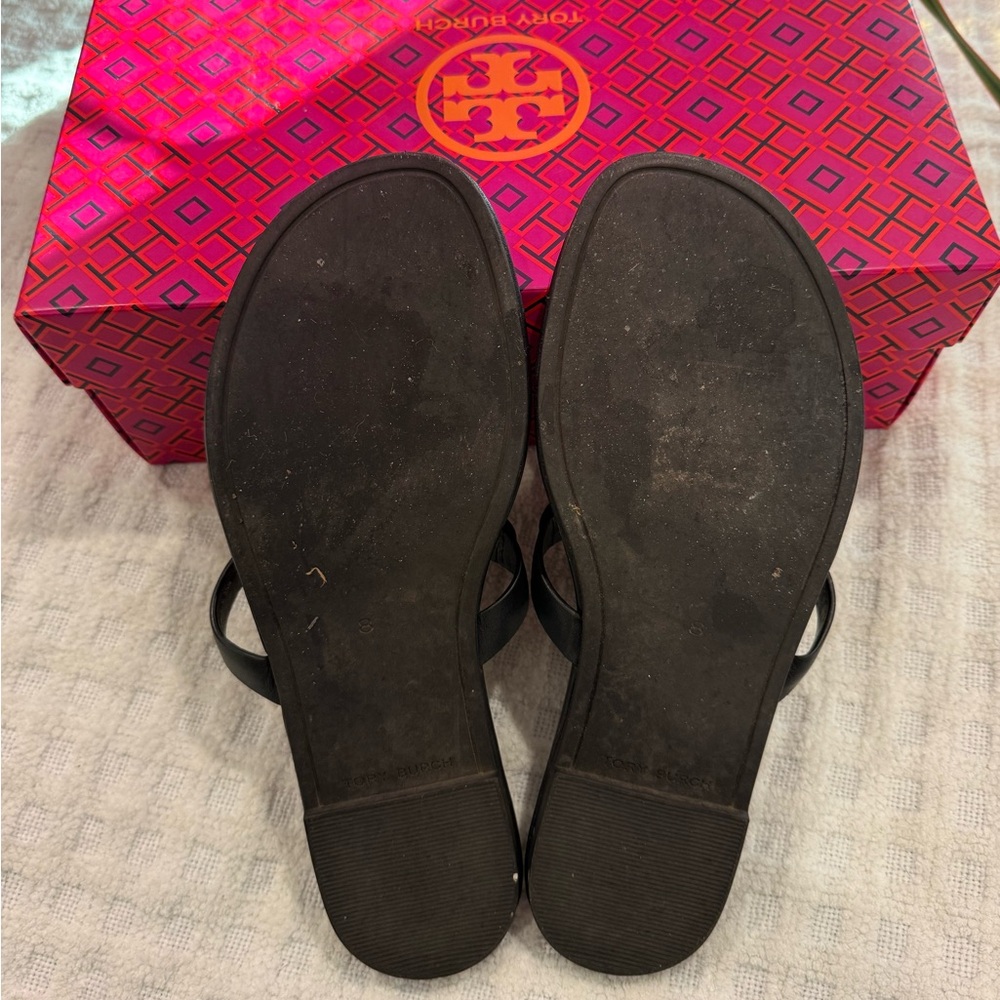 Tory Burch Iconic Soft Miller Sandal in Perfect Black size 8 - EUC! - Picture 6 of 9